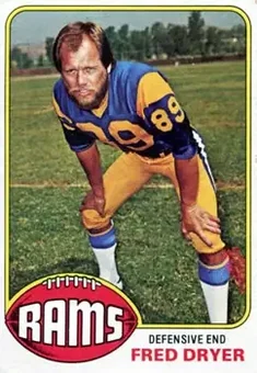 1976 Topps #252 - Fred Dryer - Los Angeles Rams