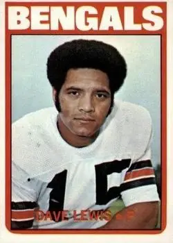 1972 Topps #237 - Dave Lewis - Cincinnati Bengals - Front