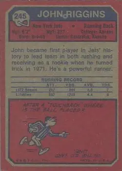1973 Topps #245 - John Riggins - New York Jets