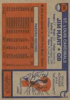 1976 Topps #266 - Jim Hart - St. Louis Cardinals - Back 1976 Topps #266 - Jim Hart - St. Louis Cardinals - Back