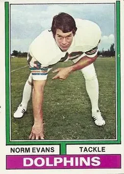 1974 Topps #278 - Norman Evans - Miami Dolphins