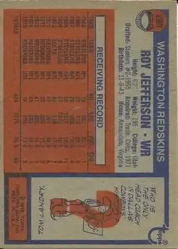 1976 Topps #289 - Roy Jefferson - Washington Redskins