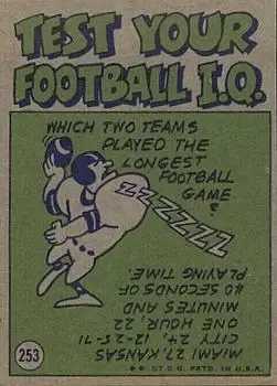1972 Topps #253 - Duane Thomas - Dallas Cowboys - Back