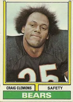 1974 Topps #283 - Craig Clemons - Chicago Bears - Front 1974 Topps #283 - Craig Clemons - Chicago Bears - Front