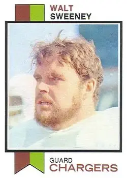 1973 Topps #252 - Walt Sweeney - San Diego Chargers - Front 1973 Topps #252 - Walt Sweeney - San Diego Chargers - Front
