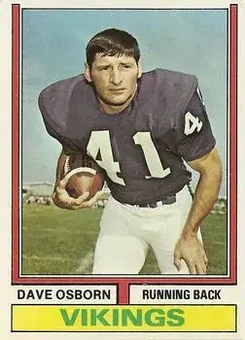 1974 Topps #293 - Dave Osborn - Minnesota Vikings 1974 Topps #293 - Dave Osborn - Minnesota Vikings