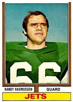 1974 Topps #306 - Randy Rasmussen - New York Jets - Front