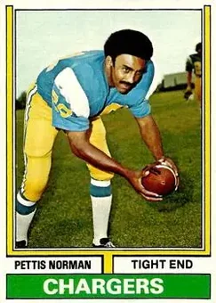 1974 Topps #307 - Pettis Norman - San Diego Chargers