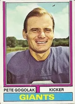 1974 Topps #310 - Pete Gogolak - New York Giants