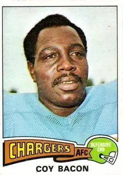1975 Topps #284 - Coy Bacon - San Diego Chargers