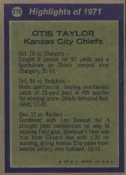 1972 Topps #270 - Otis Taylor - Kansas City Chiefs