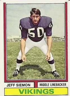 1974 Topps #319 - Jeff Siemon - Minnesota Vikings