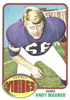 1976 Topps #309 - Andy Maurer - Minnesota Vikings - Front