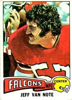1975 Topps #298 - Jeff Van Note - Atlanta Falcons - Front