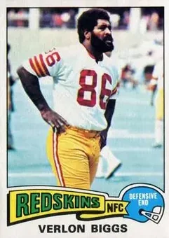 1975 Topps #303 - Verlon Biggs - Washington Redskins