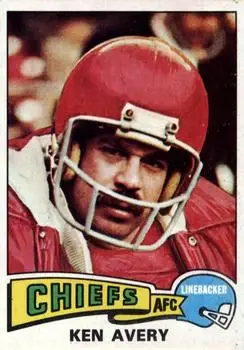 1975 Topps #306 - Ken Avery - Kansas City Chiefs - Front 1975 Topps #306 - Ken Avery - Kansas City Chiefs - Front