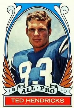 1972 Topps #281 - Ted Hendricks - Baltimore Colts 1972 Topps #281 - Ted Hendricks - Baltimore Colts