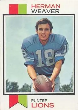 1973 Topps #279 - Herman Weaver - Detroit Lions