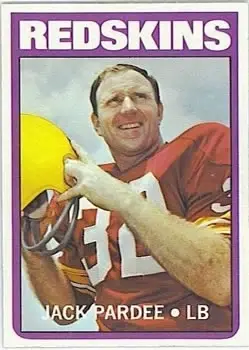 1972 Topps #293 - Jack Pardee - Washington Redskins - Front