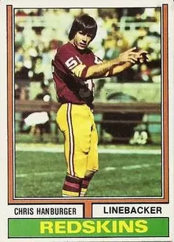 1974 Topps #345 - Chris Hanburger - Washington Redskins