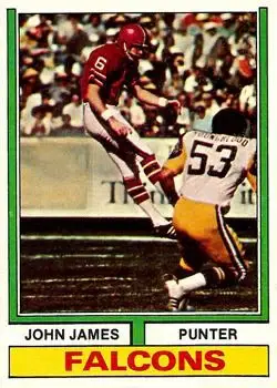 1974 Topps #348 - John James - Atlanta Falcons
