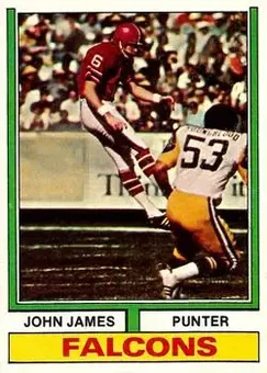 1974 Topps #348 - John James - Atlanta Falcons