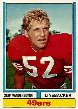 1974 Topps #352 - Skip Vanderbundt - San Francisco 49ers - Front