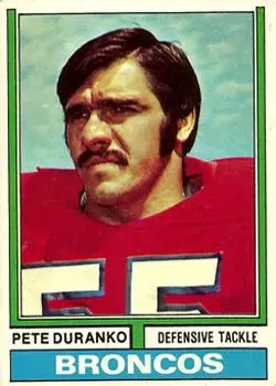 1974 Topps #353 - Pete Duranko - Denver Broncos - Front 1974 Topps #353 - Pete Duranko - Denver Broncos - Front