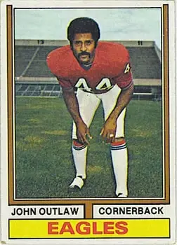 1974 Topps #354 - John Outlaw - Philadelphia Eagles
