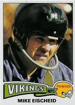 1975 Topps #343 - Mike Eischeid - Minnesota Vikings - Front