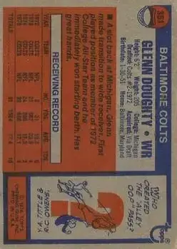 1976 Topps #351 - Glenn Doughty - Baltimore Colts - Back 1976 Topps #351 - Glenn Doughty - Baltimore Colts - Back