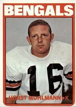 1972 Topps #328 - Horst Muhlmann - Cincinnati Bengals