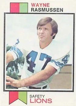 1973 Topps #306 - Wayne Rasmussen - Detroit Lions - Front