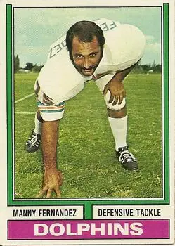 1974 Topps #365 - Manny Fernandez - Miami Dolphins - Front