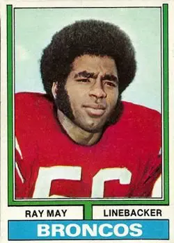 1974 Topps #380 - Ray May - Denver Broncos