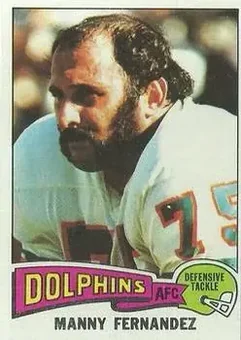 1975 Topps #378 - Manny Fernandez - Miami Dolphins