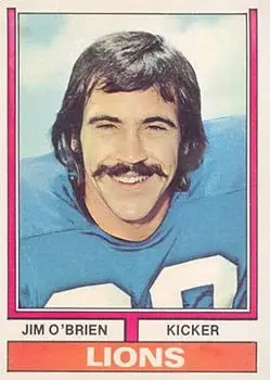 1974 Topps #386 - Jim O'Brien - Detroit Lions
