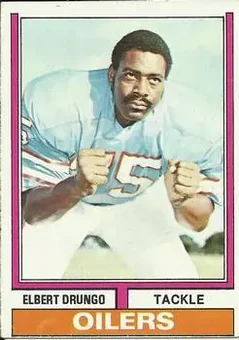 1974 Topps #388 - Elbert Drungo - Houston Oilers 1974 Topps #388 - Elbert Drungo - Houston Oilers
