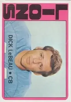 1972 Topps #335 - Dick LeBeau - Detroit Lions - Front