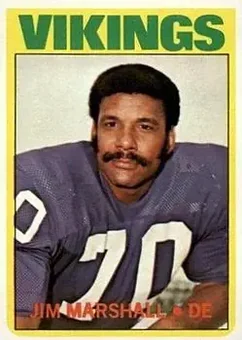 1972 Topps #336 - Jim Marshall - Minnesota Vikings 1972 Topps #336 - Jim Marshall - Minnesota Vikings
