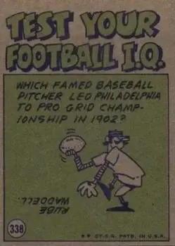 1972 Topps #338 - Steve Spurrier - San Francisco 49ers - Back
