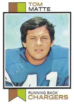 1973 Topps #338 - Tom Matte - San Diego Chargers