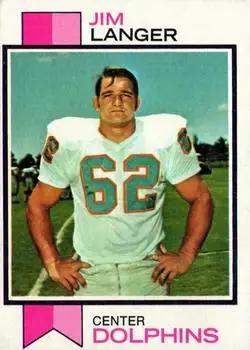 1973 Topps #341 - Jim Langer - Miami Dolphins