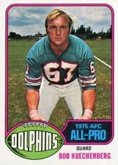 1976 Topps #390 - Bob Kuechenberg - Miami Dolphins