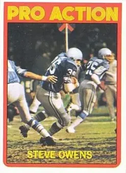 1972 Topps #347 - Steve Owens - Detroit Lions 1972 Topps #347 - Steve Owens - Detroit Lions