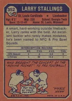 1973 Topps #352 - Larry Stallings - St. Louis Cardinals