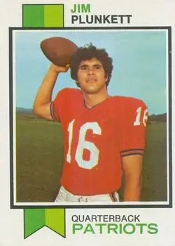 1973 Topps #355 - Jim Plunkett - New England Patriots - Front