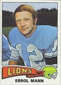 1975 Topps #421 - Errol Mann - Detroit Lions