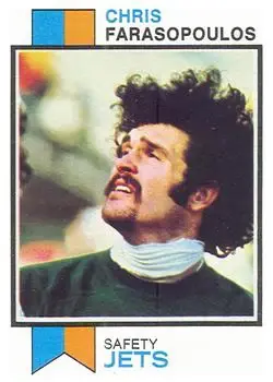 1973 Topps #374 - Chris Farasopoulos - New York Jets - Front