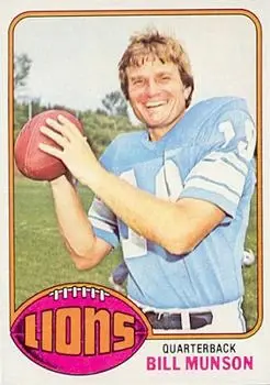 1976 Topps #404 - Bill Munson - Detroit Lions